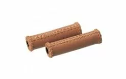 Læderhåndtag Brun - Cykelhåndtag I Læder - 2 X 13 Cm