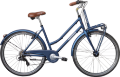 Motobecane Sport Shopper Cykel Med Frontlad - Blå - Str. 50 Cm.